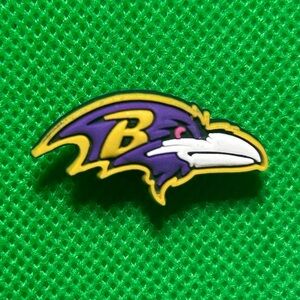 🌼 (5/$10 or 10/$15) NEW “NFL” Fun Croc Shoe Charm Collection Baltimore Ravens